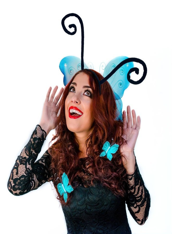 Liatunou Butterfly Antenna Headband Moth Bug Antenna Headband Accessories for Halloween Christmas Party (Black) - Image 3